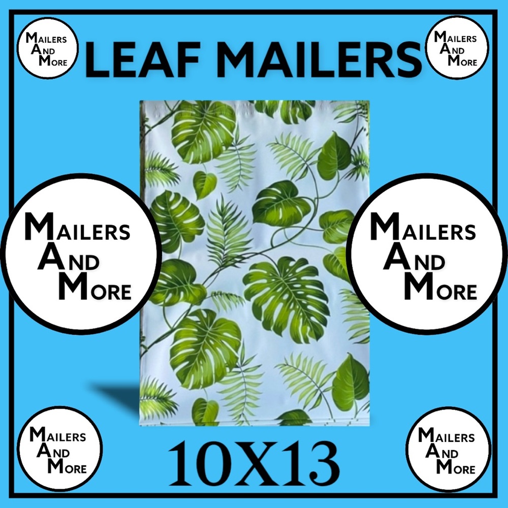 25 10X13 Leaves Poly Mailers PRICE IS FIRM WEEKEND SALE - Picture 9 of 9